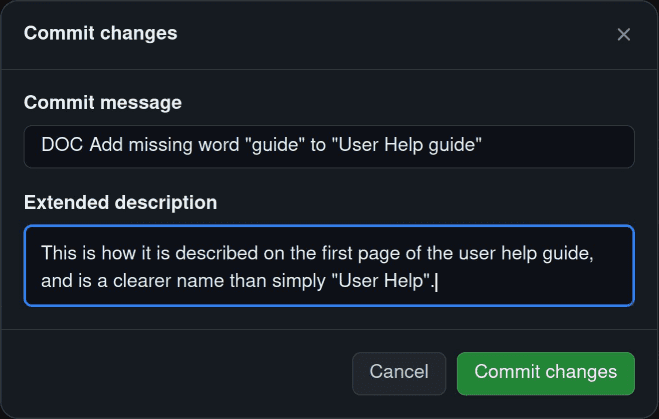 follow the guidelines to add a descriptive commit message
