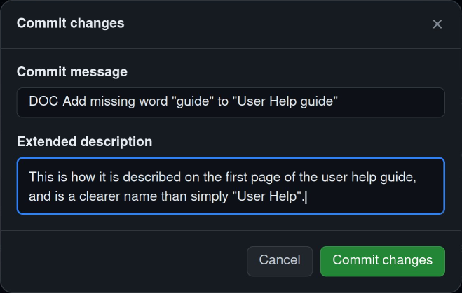 follow the guidelines to add a descriptive commit message