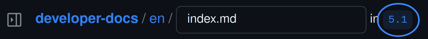 note the branch you're editing